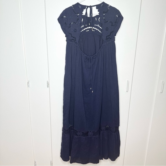 NWT FREE PEOPLE Cutwork Tee Maxi Dress In Evening Eclipse Size XS - Picture 9 of 10